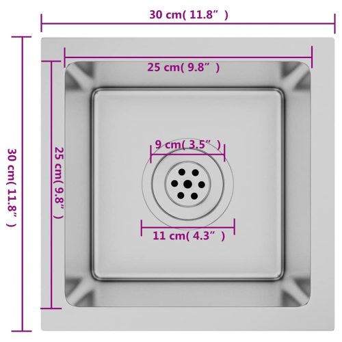  kézzel készült rozsdamentes acél mosogatótálca