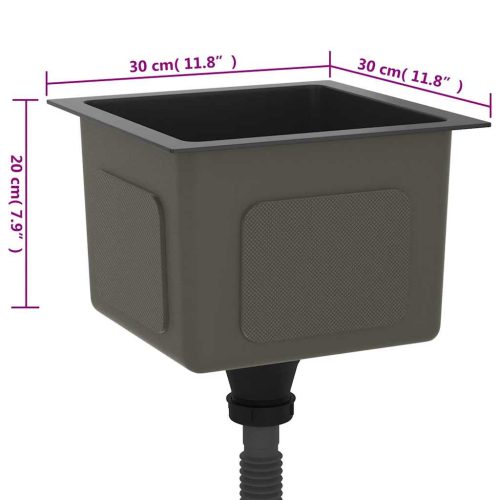  fekete kézzel készült rozsdamentes acél mosogató