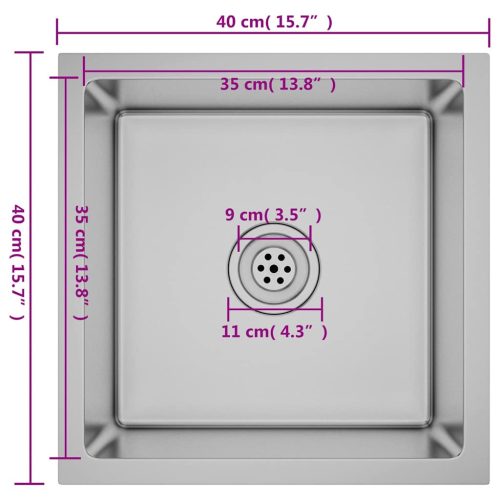  kézzel készült rozsdamentes acél mosogató szűrővel