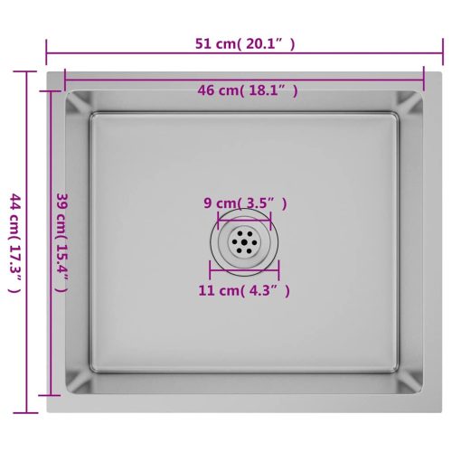  kézzel készült rozsdamentes acél mosogató