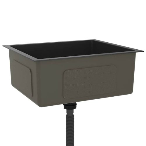  fekete kézzel készült rozsdamentes acél mosogató