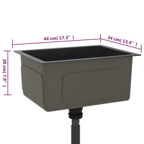  fekete kézzel készült rozsdamentes acél mosogató