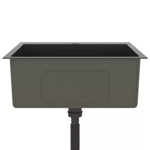  fekete kézzel készült rozsdamentes acél mosogató