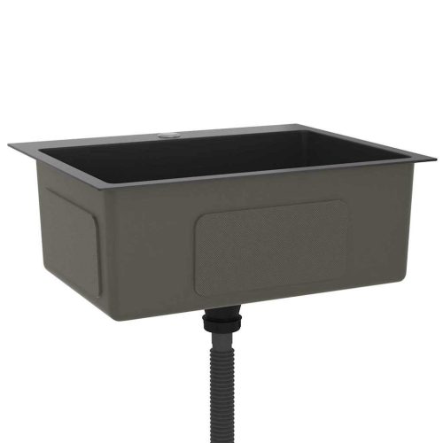  fekete kézzel készült rozsdamentes acél mosogató