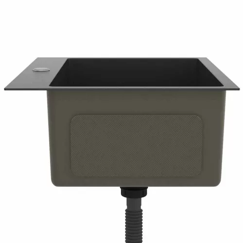  fekete kézzel készült rozsdamentes acél mosogató