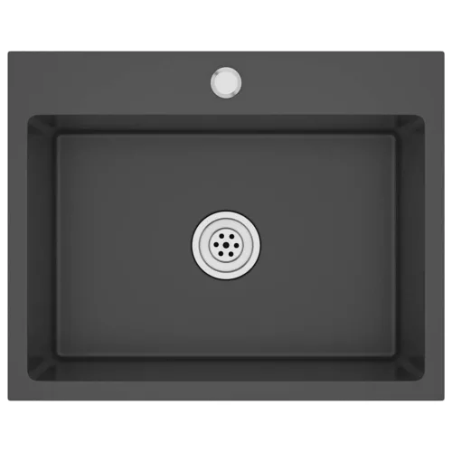  fekete kézzel készült rozsdamentes acél mosogató