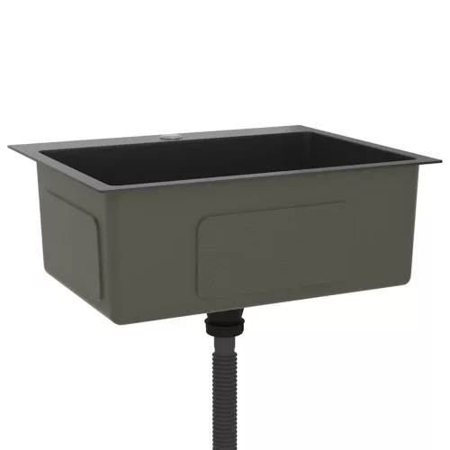  fekete kézzel készült rozsdamentes acél mosogató