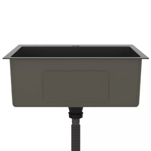  fekete kézzel készült rozsdamentes acél mosogató