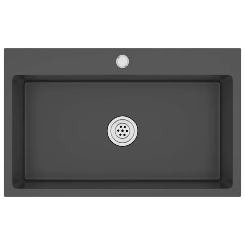  fekete kézzel készült rozsdamentes acél mosogató