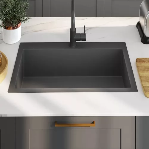  fekete kézzel készült rozsdamentes acél mosogató