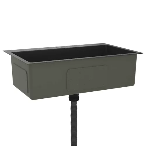  fekete kézzel készült rozsdamentes acél mosogató