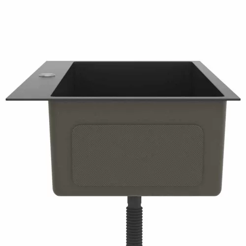  fekete kézzel készült rozsdamentes acél mosogató