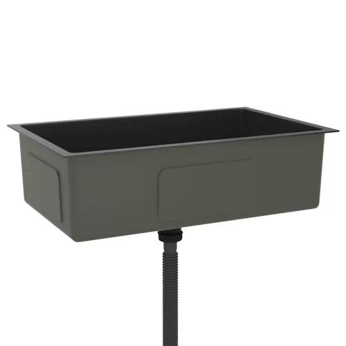  fekete kézzel készült rozsdamentes acél mosogató