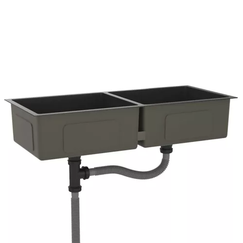  fekete kézzel készült rozsdamentes acél mosogató