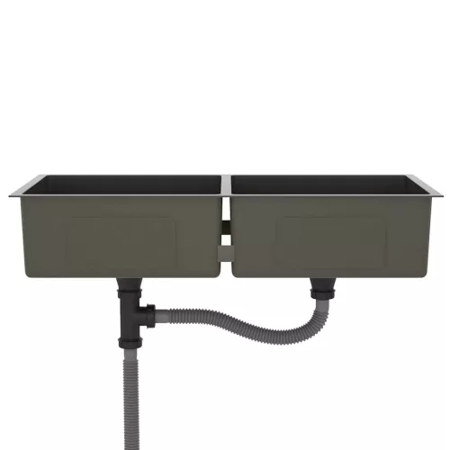  fekete kézzel készült rozsdamentes acél mosogató