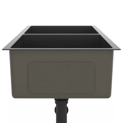  fekete kézzel készült rozsdamentes acél mosogató