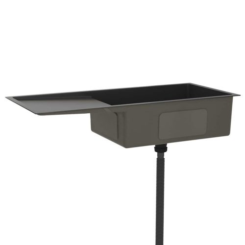  fekete kézzel készült rozsdamentes acél mosogató