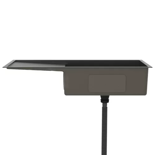  fekete kézzel készült rozsdamentes acél mosogató