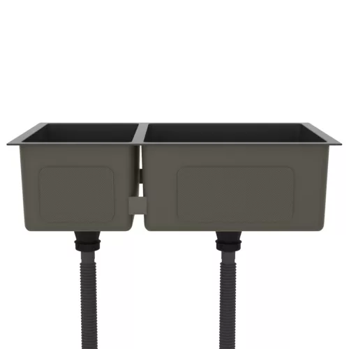  fekete rozsdamentes acél konyhai mosogató