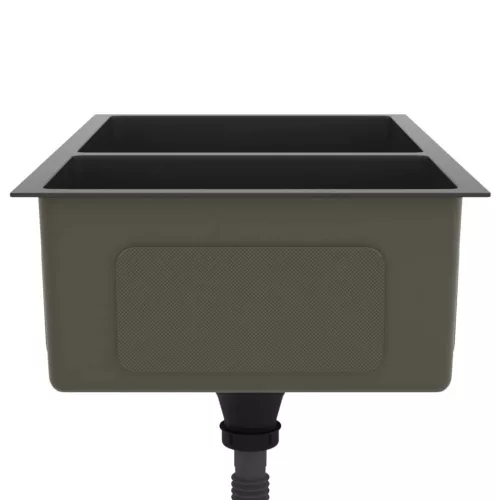  fekete rozsdamentes acél konyhai mosogató