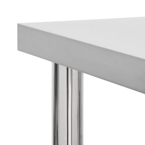  rozsdamentes acél konyhai munkaasztal kerekekkel 60x60x85 cm