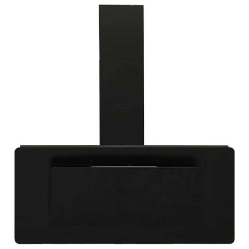  fekete rozsdamentes acél és edzett üveg fali páraelszívó 90 cm