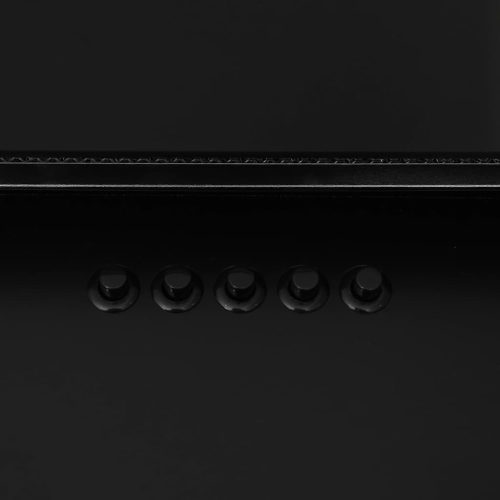  fekete rozsdamentes acél és edzett üveg fali páraelszívó 90 cm