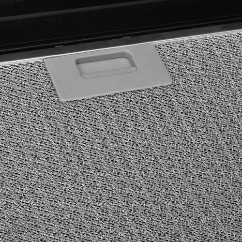  fekete rozsdamentes acél és edzett üveg fali páraelszívó 90 cm