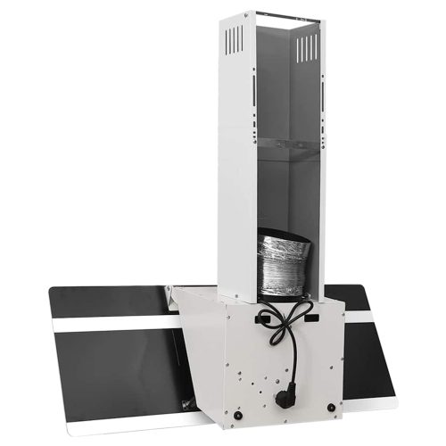  fehér acél és edzett üveg fali páraelszívó 90 cm