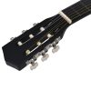 VID fekete 6 húros klasszikus western cutaway gitár 38"