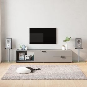    2 db 1-oszlopos ezüstszínű edzett üveg hangszóró állvány