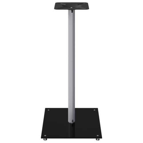  2 db 1 oszlopos fekete-ezüst edzett üveg hangszóró állvány