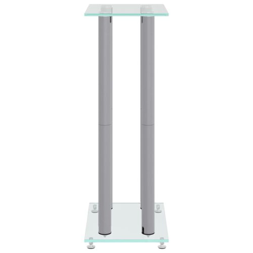  2 db 4 oszlopos ezüst edzett üveg hangszóró állvány