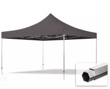   Professional összecsukható sátrak PROFESSIONAL 400g/m2 ponyvával, alumínium szerkezettel, oldalfal nélkül - 4x4m sötétszürke