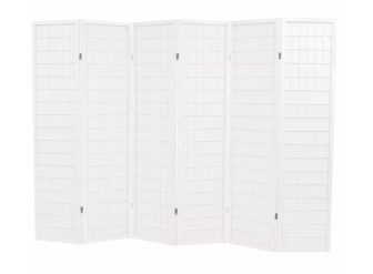 VID 6 paneles, fehér, japán stílusú paraván 240 x 170 cm