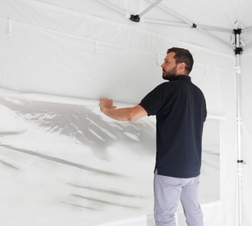 TP 3x4,5m összecsukható 800N alumínium pavilon, 4 db oldalfallal - bordó