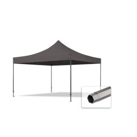   TP 4x4m összecsukható 750N acél vázas pavilon, oldalfal nélkül - sötétszürke