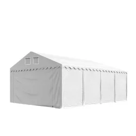   TP Professional 3x8m 2,6m oldalmagas raktársátor PVC 800 ponyvával, fehér