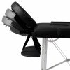 VID Crni sklopivi masažni trodijelni stol s aluminijskim okvirom