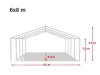 6x8m classic partytent, PVC 800, white