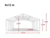 6x12m premium partytent, PVC 800, white