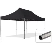   Professional összecsukható sátrak PREMIUM 350g/m2 ponyvával, acélszerkezettel, oldalfal nélkül - 3x6m fekete