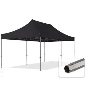   TP 3x6m összecsukható 750N acél vázas pavilon, oldalfal nélkül - fekete