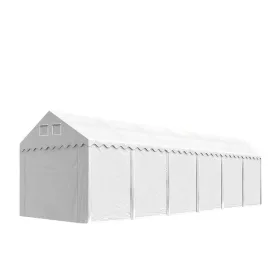   TP Professional 3x12m 2,6m oldalmagas raktársátor PVC 800 ponyvával, fehér
