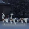 VID hideg fehér/fehér hálós karácsonyi rénszarvas család 270x7x90cm