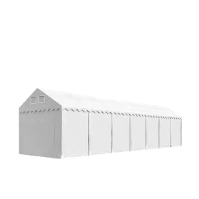   TP Professional 4x14m 2,6m oldalmagas raktársátor PVC 800 ponyvával, fehér