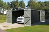 ARCHER DELUXE ULTIMATE STABLE METAL GARDEN STORAGE / GARAGE 1800 - 602 X 300 X 232CM WITH TWO ENTRANCES 18NM