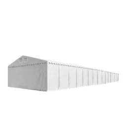   TP Professional 6x24m 2,6m oldalmagas raktársátor PVC 800 ponyvával, fehér