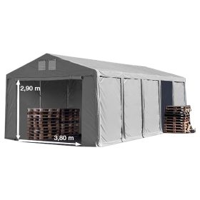   TP Vario 5x8m 3m oldalmagas raktársátor, bejárat típusa: standard