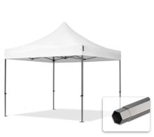   Professional összecsukható sátrak PREMIUM 350g/m2 ponyvával, acélszerkezettel, oldalfal nélkül - 3x3m fehér